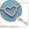 Crystal Belly Chain Sliver Heart Body Chain Beach