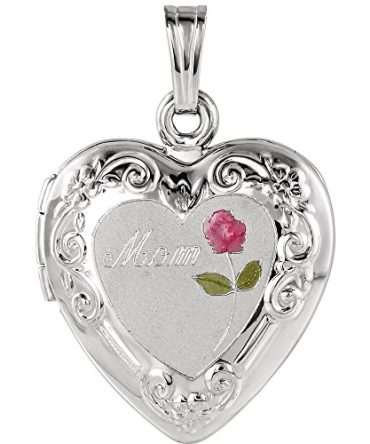 925 Sterling Silver Tri Color Mother Love Heart Photo Locket Pendant Necklace - A Timeless Gift of Love and Style 📸