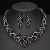 Crystal Necklace and Earrings Jewelry Set for Wedding Dress