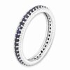 Sterling Silver Created Sapphire Eternity Band Ring