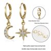 8 Pairs Small Gold Silver Butterfly Hoop Earrings