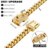 Diamonds 18K Gold Dog Chain Collar with Design Secure Buckle Bling