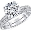 2 1/2 Carat Diamond and Moissanite Engagement Ring in 14k