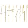 8PCS/Set Gold Ear Cuff Wrap Crawler Hook Earrings