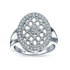 Art Deco Style Fashion Large Oval Pave Cluster CZ Engagement Ring