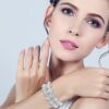 Crystal Bridal 2 Layers 8-Shaped Elastic Stretch Bracelet