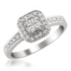 Captivating 1/3 Carat Diamond Princess-Cut & Round Diamond Engagement Ring - 14kt White Gold - La4ve Diamonds