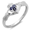Dazzlingrock Collection 10K White Diamond & Blue Sapphire