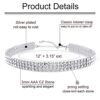 Clear Rhinestone Choker Necklace Silver Tone