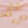 8 Pairs Gold Ear Cuffs Set Earrings Sparking Adjustable Helix