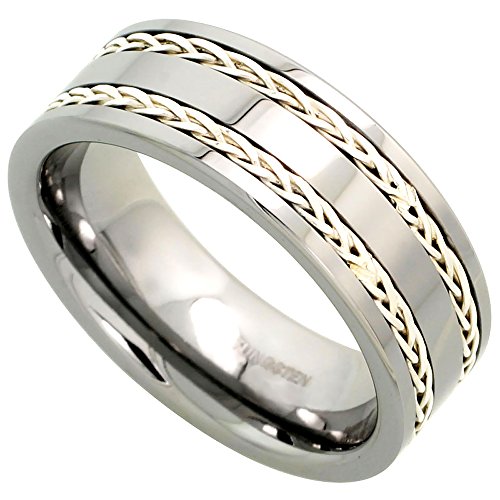 Flat Wedding Band Ring Double Sterling Silver