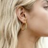 Elevate Your Style with 14K Gold Plated Sterling Silver Monet Oval Chunky Lightweight Hoop Earrings - Timeless Elegance in Yellow Gold, Ideal for Every Occasion