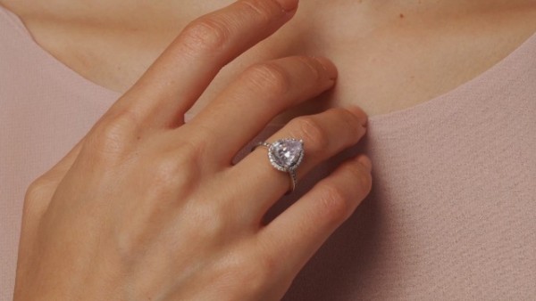 Pandora Jewelry Sparkling Teardrop Halo Cubic Zirconia Ring
