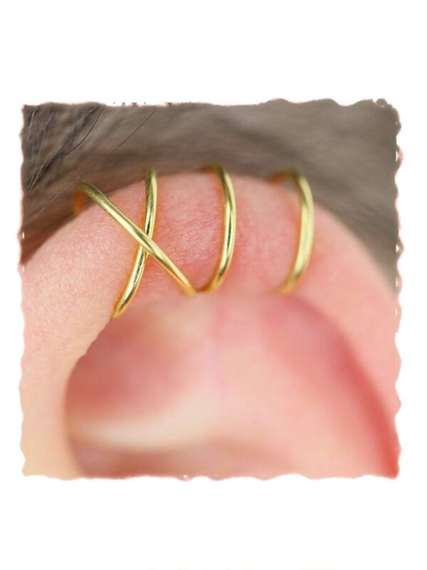 Minimalist 4 PCS Sterling Silver Criss Cross Ear
