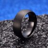 Black Brushed Matte Finish Tungsten Carbide Engagement Ring
