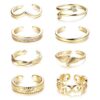 8PCS Adjustable Toe Ring Open Tail Ring Flower Knot