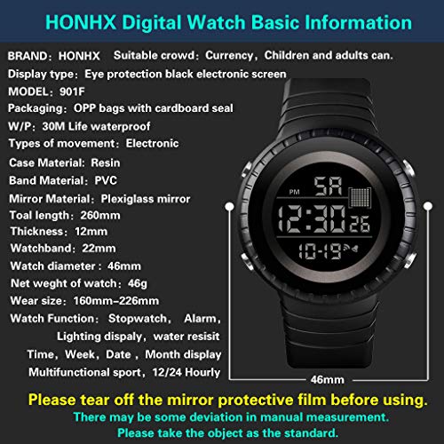 Hessimy Men's Digital Sports Watch Waterproof Tactical Watch