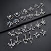 Tornito 12 Pairs Lotus Flower Earring Studs
