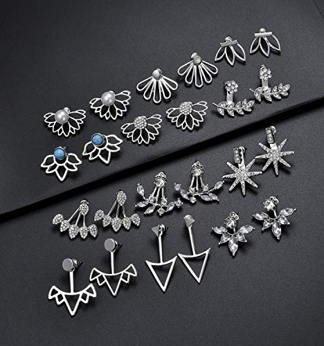 Tornito 12 Pairs Lotus Flower Earring Studs