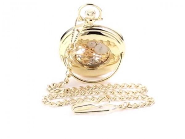Timeless Elegance: Vintage-Inspired Pocket Watch with Mechanical Movement and Skeletonized Dial
