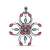 American West Sterling Silver Turquoise & Red Coral
