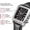 MEGIR Men Watches with Leather Strap, Luminous Rectangular