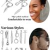 Hinged Hoop Dangle Earrings with Long Chain Pendant