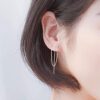 Cuff Chain Earrings Silver Tassel Wrap