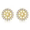 Gem Stone King 925 Yellow Gold Plated Sterling Silver Earring Jackets for 7mm Studs – Elegant White Zirconia Accents