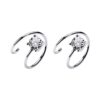 Silver Dainty Crystal Cartilage Twist Crawler Wrap Huggie Earring