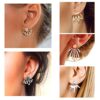 18 Pairs Multiple Dainty Lotus Flower Ear Jacket Earrings