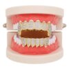 LuReen Gold Teeth Grillz Pave CZ Vampire Fangs Grillz for You