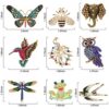 9 Pieces Woman Animal Brooch Pins Set Vintage Crystal Pin