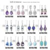 12 Pairs Teardrop Druse Crystal Drop Dangle Earrings