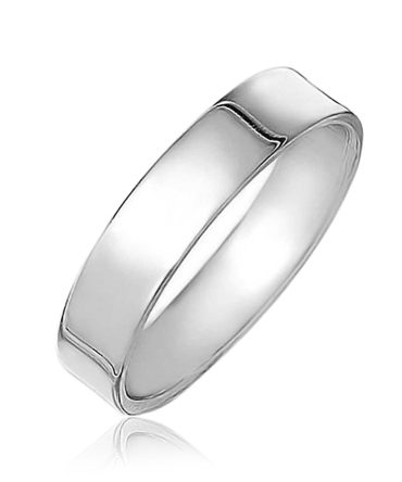 Sterling Silver Flat Couples Wedding Band Ring