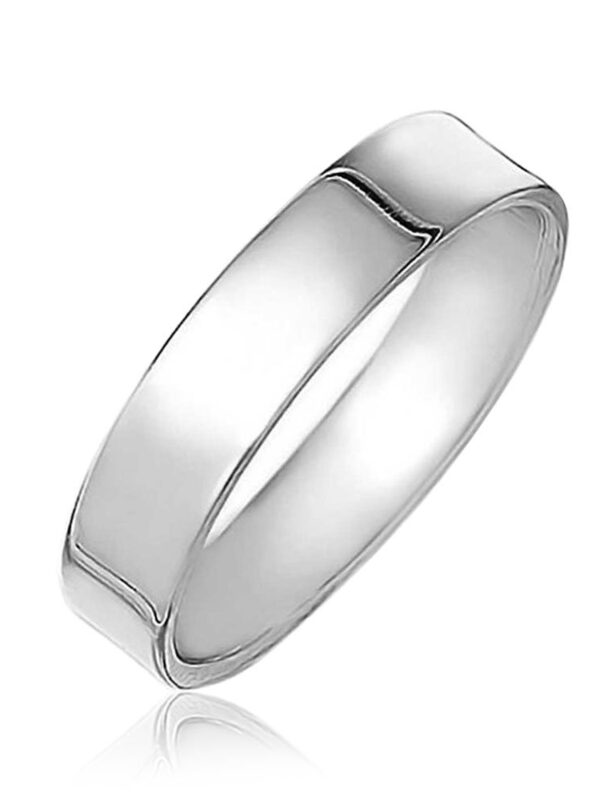 Sterling Silver Flat Couples Wedding Band Ring