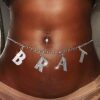 Rhinestone Chain Bikini Crystal Belly Chain Sliver Letter