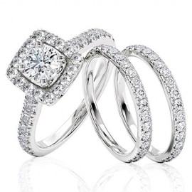 14 Karat White Gold Diamond Ring Engagement