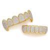 LuReen Gold Teeth Grillz Pave CZ Vampire Fangs Grillz for You