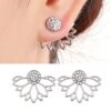 QHiYan 10 Pairs Ear Jacket Stud Lotus Flower Earrings