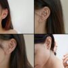 Hypoallergenic Piercing Gold Ear Cuffs Crawler Hook Earrings