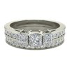 Wedding Rings Bridal Set Princess-cut engagement ring Gift Box