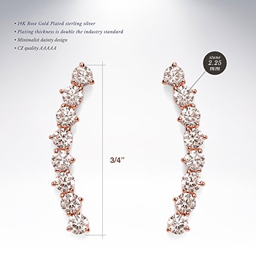 PAVOI 14K Rose Gold Plated"Hearts & Arrows"