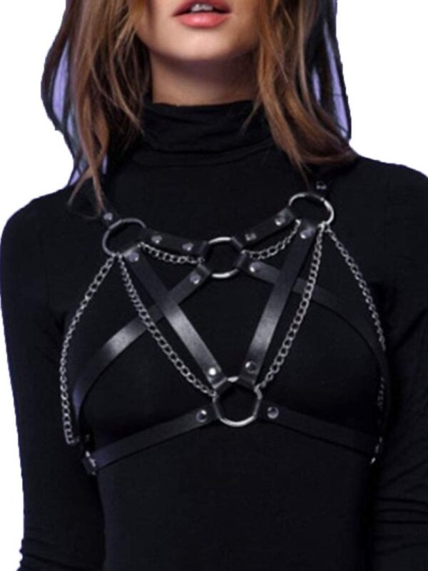 Punk Leather Body Chain Leather Bra Belt