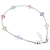 Gem Avenue Multicolor Swarovski Silver Anklet