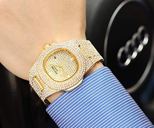 Luxury Mens/Womens Unisex Crystal Watch Bling Iced-Out