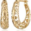 18k Yellow Gold Round Hoop Earrings