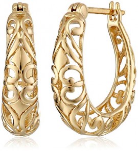 18k Yellow Gold Round Hoop Earrings