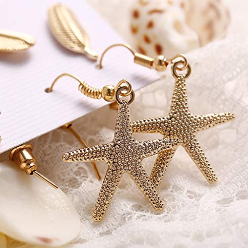 Starfish Shell Conch Stud Earrings