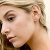 Yellow 14K Gold Classic Round Huggie Ear Cuff Earrings